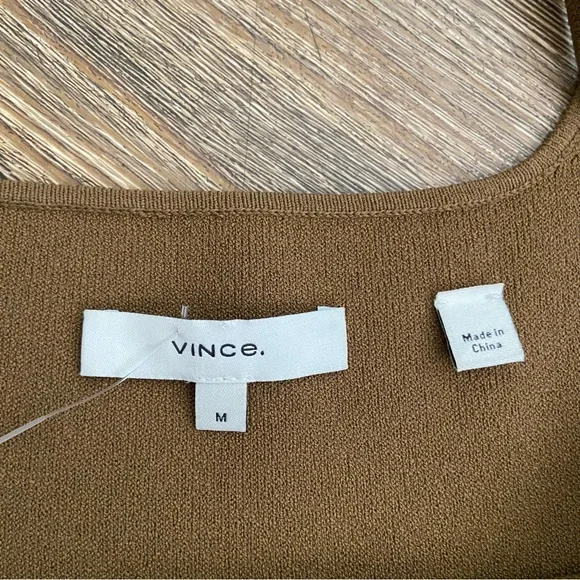 Vince Olive Stretch-knit Tank In Brown Size Medium - Picture 4 of 4